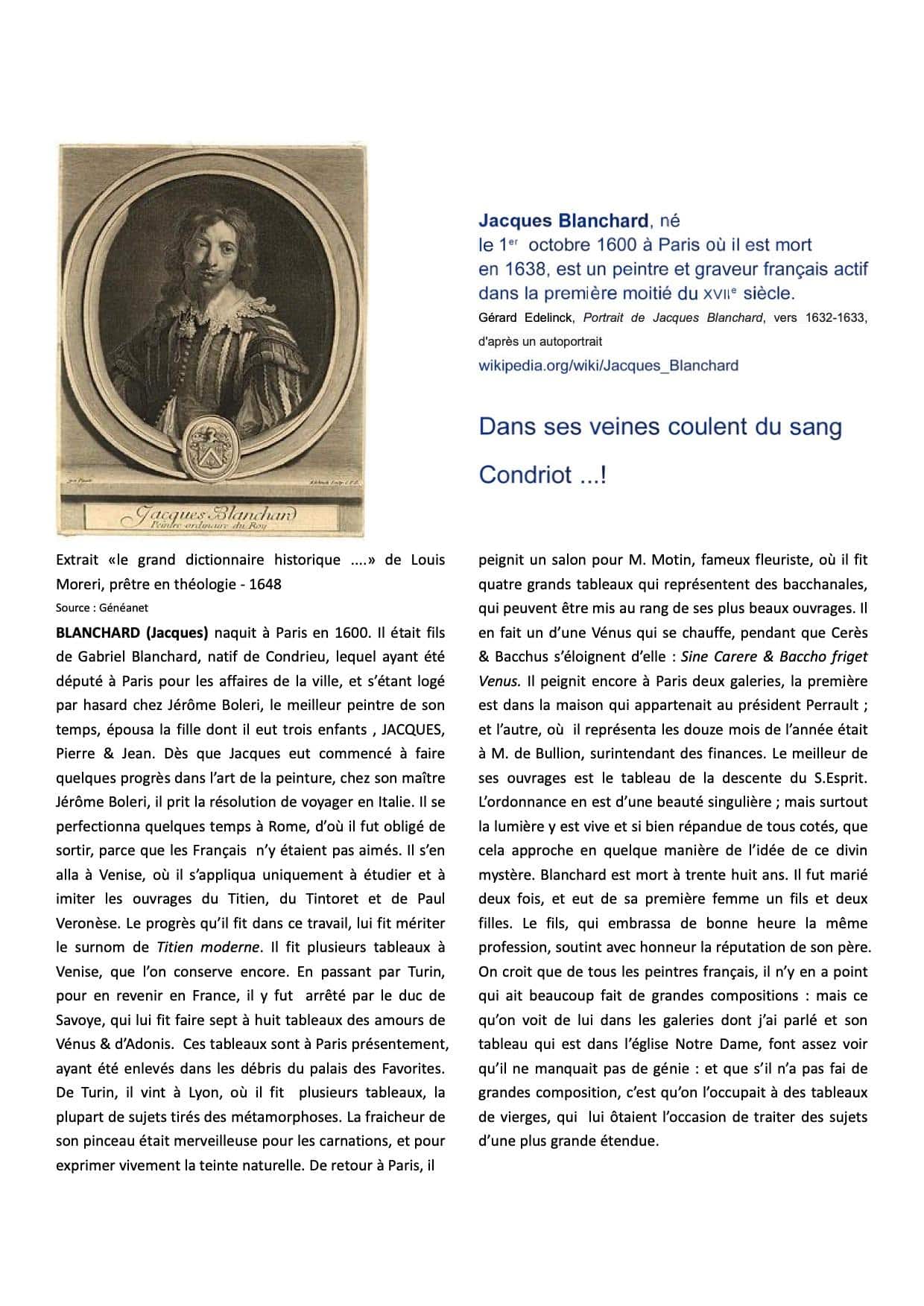 La vie de Jacques Blanchard