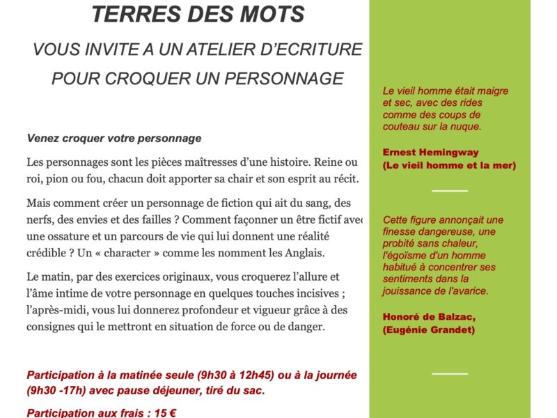 Atelier d'écriture Terres des Mots