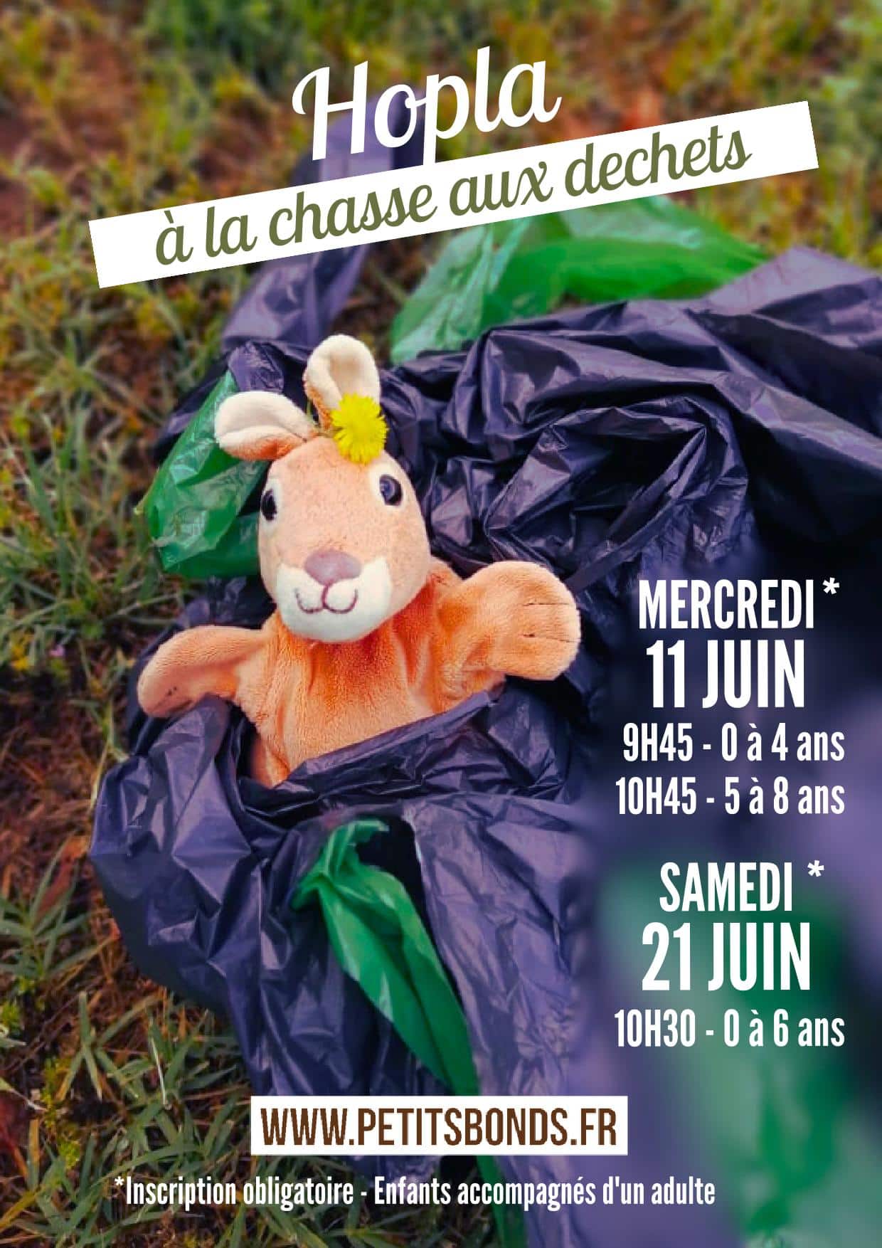 hopla à la recherche des déchets